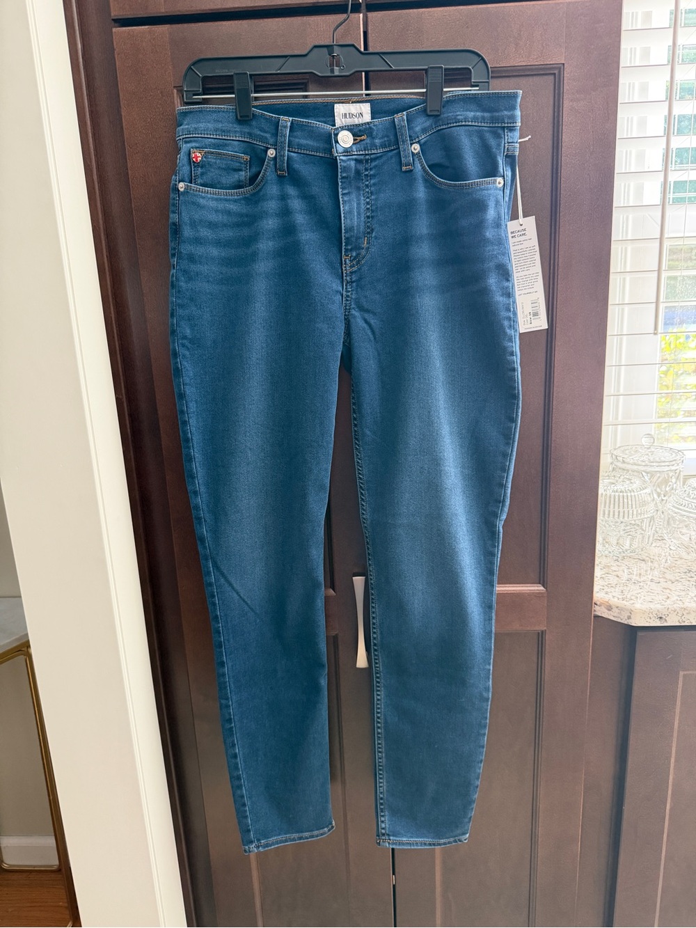 Hudson Jeans Natalie Mid-Rise Skinny Ankle Jeans in Dark Blue Size 29